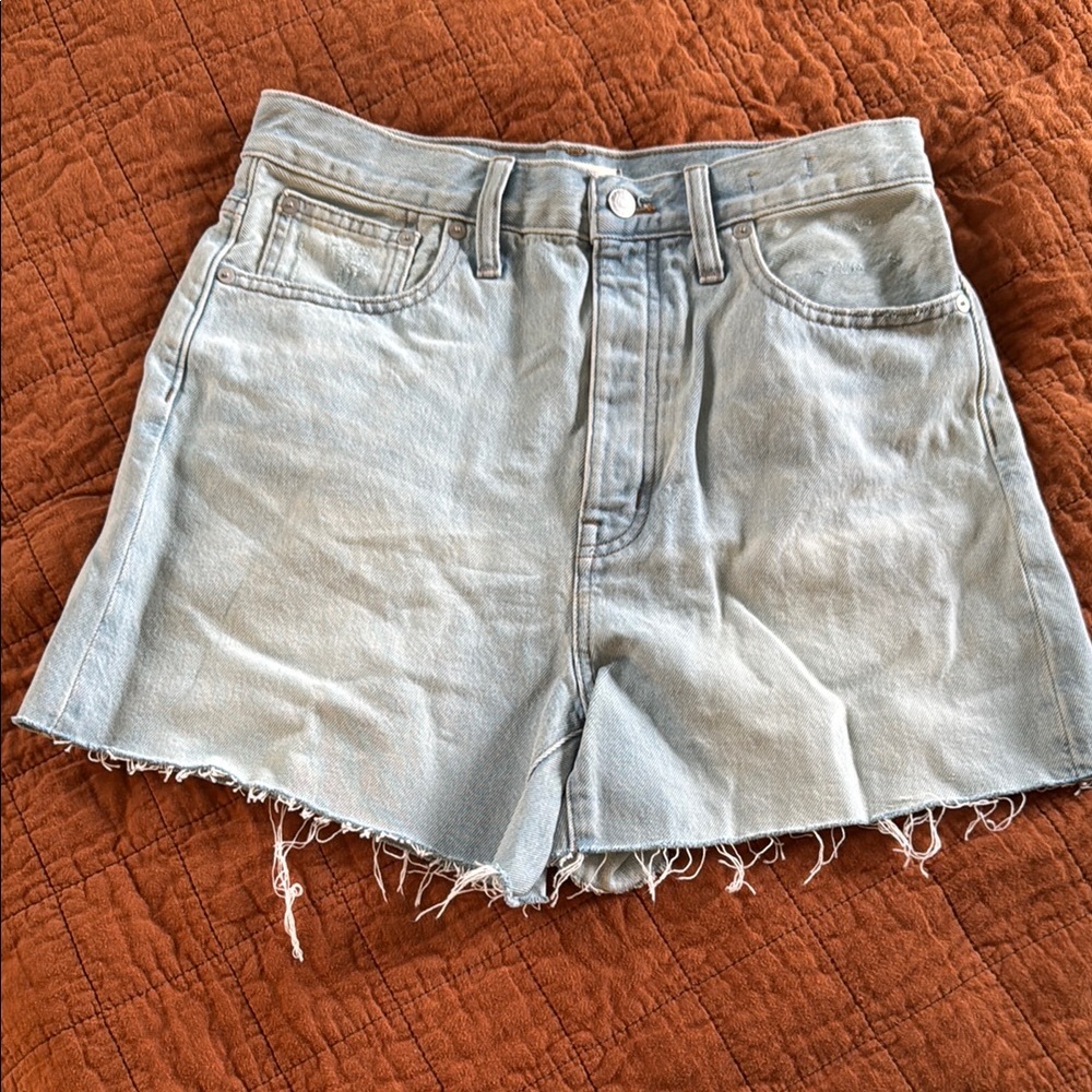 Madewell Light Blue Denim Mom Shorts